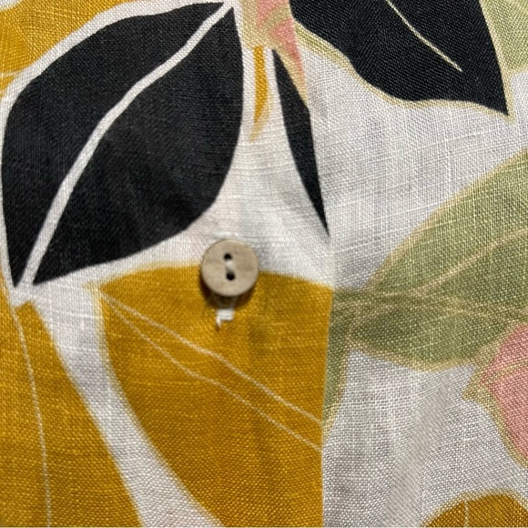 Rachel Zoe 100% Linen Tropical Floral Print Button Down Top Size SMALL - Picture 3 of 7